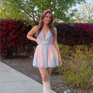 Pastel Sequin Hello Molly Dress